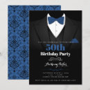 Search for tuxedo birthday invitations Blue