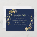 Search for navy blue save the dates Greenery