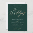 Search for emerald and gold wedding invitations Simple elegant calligraphy script