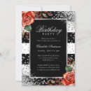 Search for red and silver birthday invitations Rose