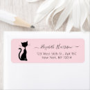 Search for black cat return address labels Kitty