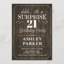 Search for rustic 21st birthday invitations Typography