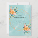 Search for turquoise wedding invitations Gold glitter