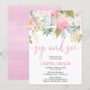 Search for sip and see baby girl shower invitations Elegant