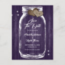 Search for mason jar save the date postcards Purple