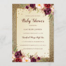 Search for burgundy baby shower invitations Floral