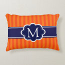 Search for orange and navy pillows Stripes