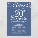 Search for 20th birthday invitations Blue