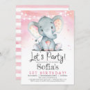 Search for elephant birthday invitations Girl