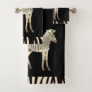 Search for wildlife bath towels Black and white