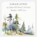 Search for square return address labels Watercolor