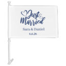 Search for just married car flags Bride
