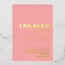 Search for gold foil engagement party invitations Pink