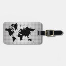 Search for world map luggage tags Silver