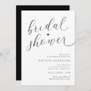 Search for black and white bridal shower invitations Minimalist