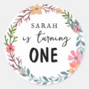 Search for wildflower 1st birthday invitations Turning one