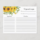 Search for sunflower recipe cards Bridal shower