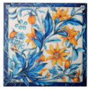 Search for blue and orange tiles Floral pattern
