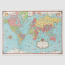 Search for vintage world map tissue paper Antique