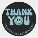 Search for retro thank you stickers First birthday