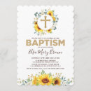 Search for sunflowers baptism invitations Greenery