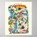 Search for vintage michigan travel posters Map