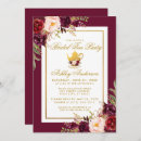 Search for burgundy bridal shower invitations Watercolor floral