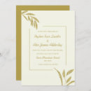 Search for olive green gold wedding invitations Simple