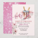 Search for rose gold 40th birthday invitations Forty and fabulous