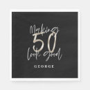 Search for silver and black napkins 50th birthday
