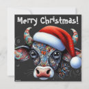 Search for cow christmas cards Santa