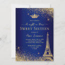 Search for royal blue gold sweet 16 invitations Sixteen