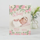 Search for floral birth announcement cards Girly