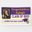 Search for purple and gold graduation banners Party