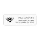 Search for bee return address labels Black and white