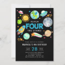 Search for space birthday invitations Reach four the stars