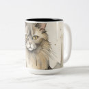 Search for maine coon cat mugs Watercolor