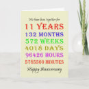 Search for 11th anniversary cards 11 years