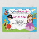 Search for princess and pirate invitations Girl