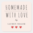 Search for homemade with love stickers Small business