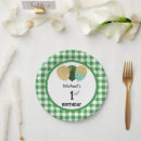 Search for green gingham plates First birthday
