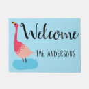 Search for pink flamingo doormats Flamingos