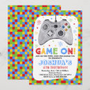 Search for pixel birthday invitations Gaming party