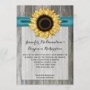 Search for teal sunflower wedding invitations Barn wood