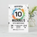 Search for boys 10th birthday invitations Modern