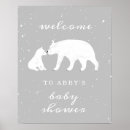 Search for polar bear in snow posters baby shower
