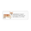 Search for corgi return address labels Watercolor