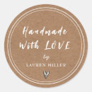 Search for handmade with love stickers Kraft paper