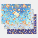 Search for funny hanukkah wrapping paper Blue