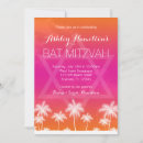 Search for beach bar bat mitzvah invitations Pink
